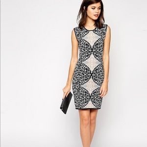 BCBGMAXAZRIA Jose Bodycon Dress Knitted Jacquard